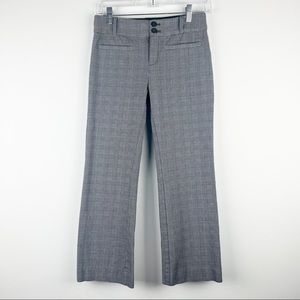 Antropologie Grey Plaid The Essential Flare Ankle Cropped Pants Sz 0